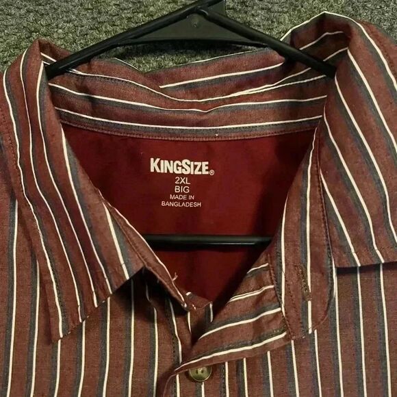 KingSize KingSize Men's Big & Tall Striped Short-Sleeve Sport Shirt - Picture 3 of 4